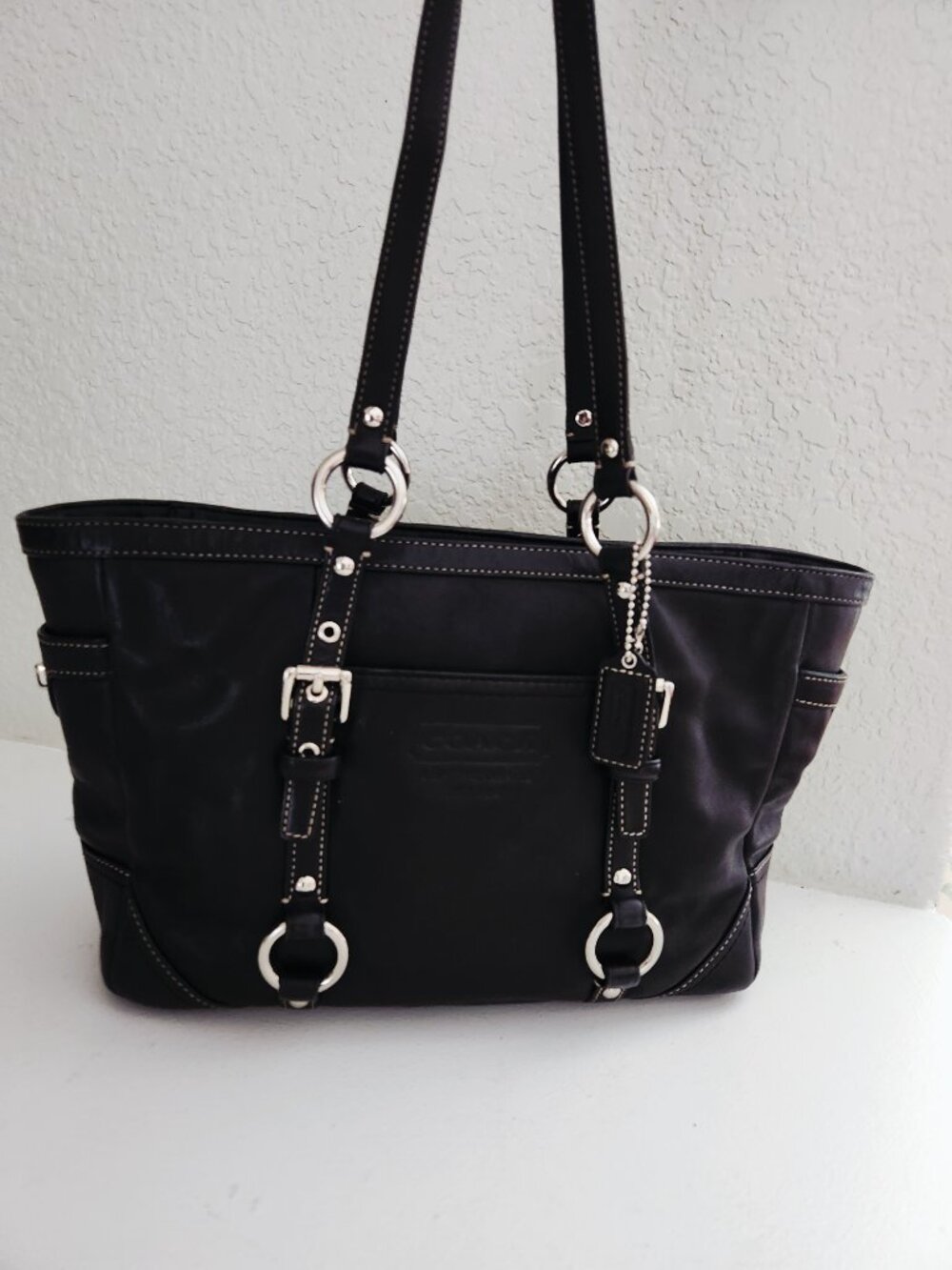 Euc Coach Gallery Black Leather w/Wallet Shoulder Bag Purse - Picture 2 of 16